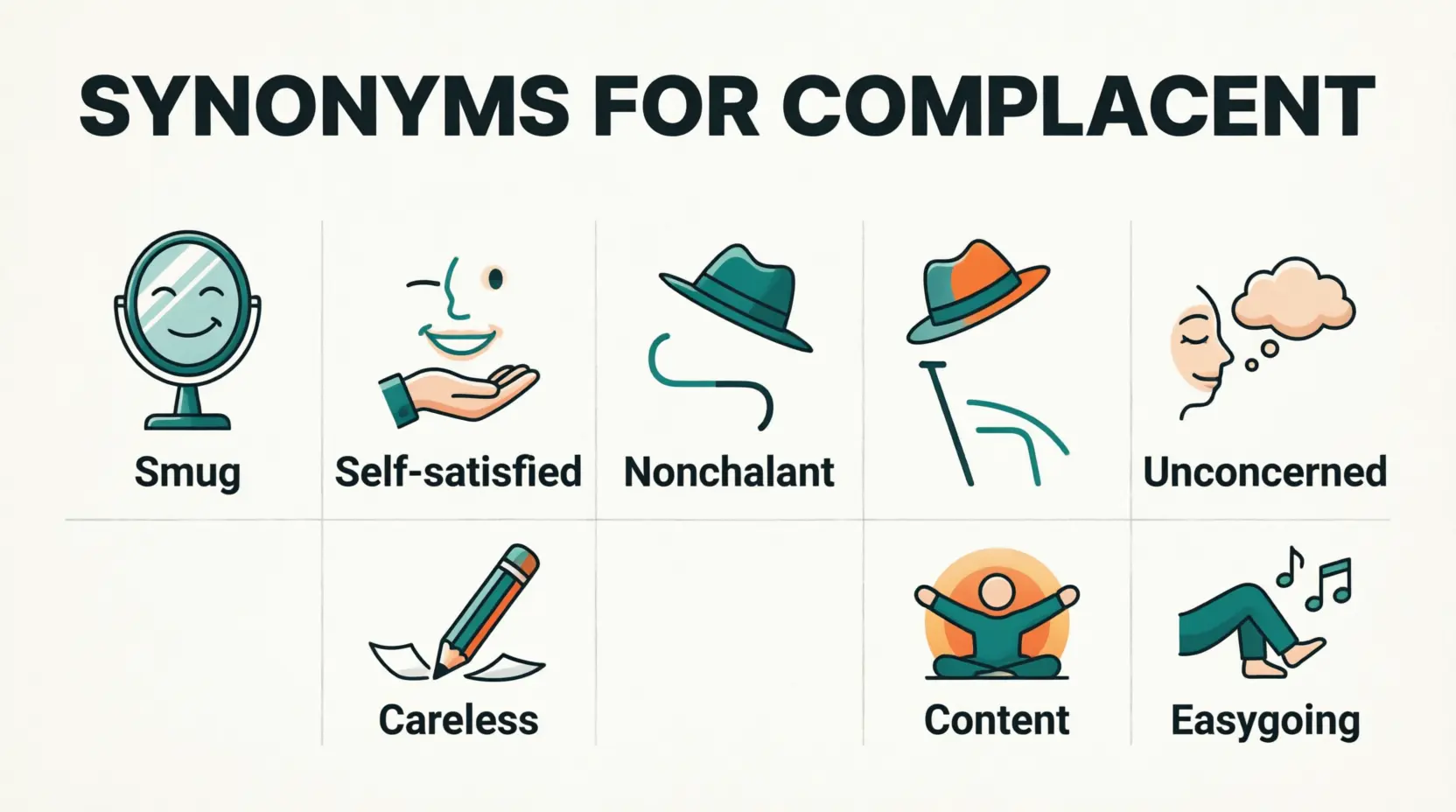 synonyms for complacent
