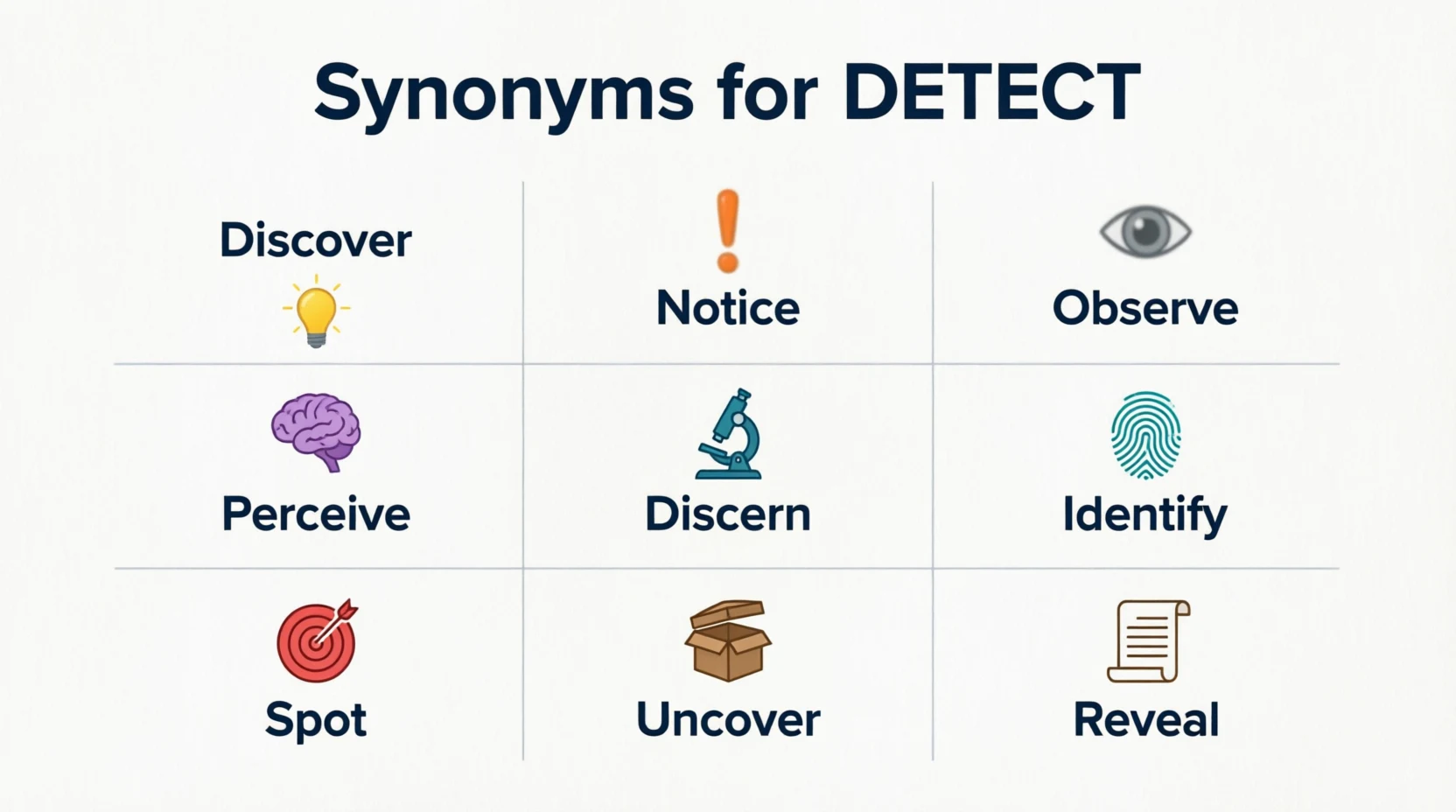 synonyms for detect