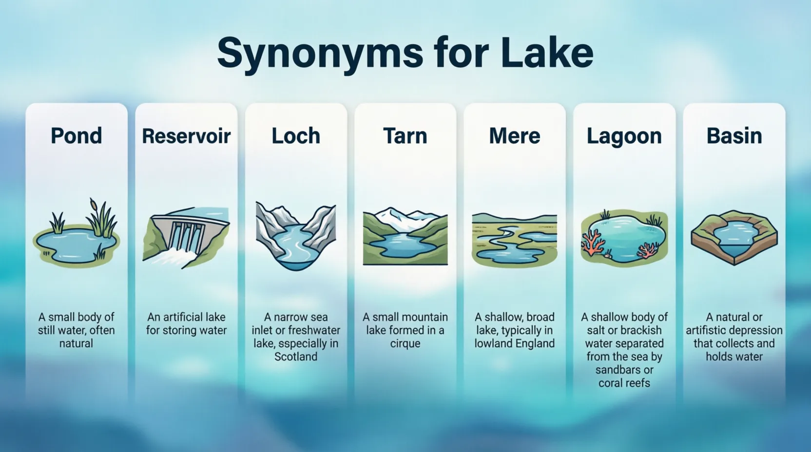 synonyms for lake