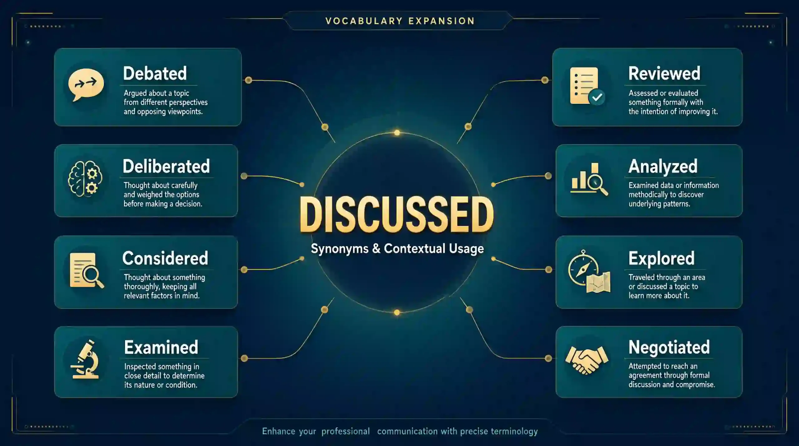 synonyms for discussed